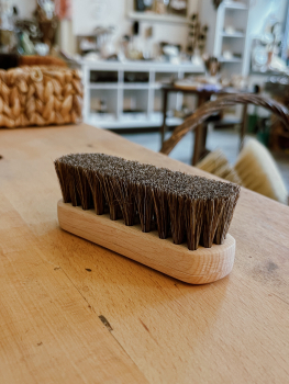 Preview: Reise-Schuhbürste / Rosshaar braun, lackiert